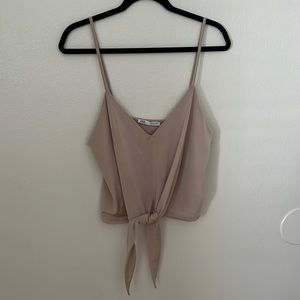 Satin cropped tank top